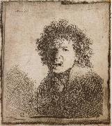 REMBRANDT Harmenszoon van Rijn Self-Portrait,Open-Mouthed,As if Shouting oil